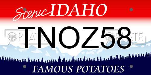 TNOZ58 Idaho License Plate