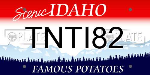 TNTI82 Idaho License Plate