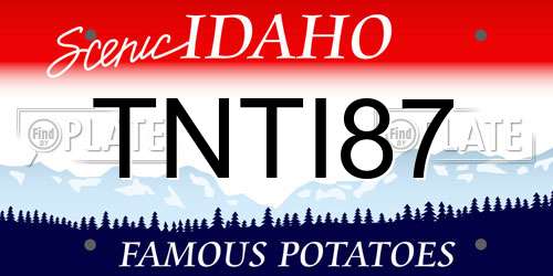 TNTI87 Idaho License Plate