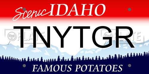 TNYTGR Idaho License Plate