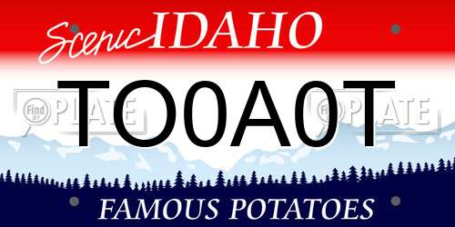TO0A0T Idaho License Plate
