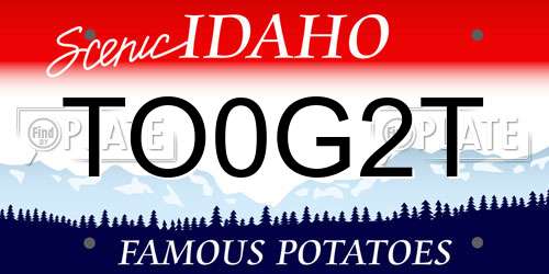 TO0G2T Idaho License Plate