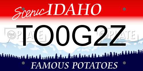 TO0G2Z Idaho License Plate