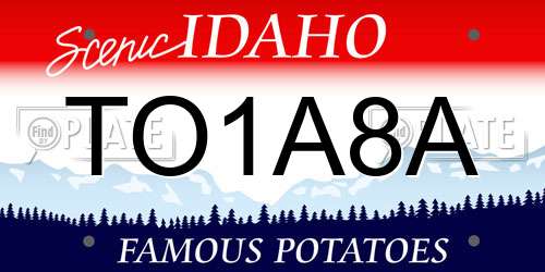 TO1A8A Idaho License Plate