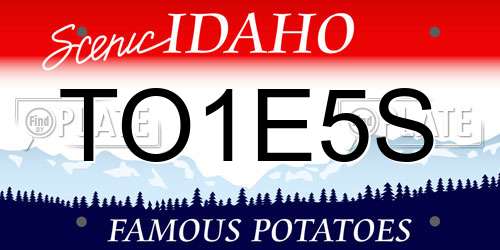 TO1E5S Idaho License Plate