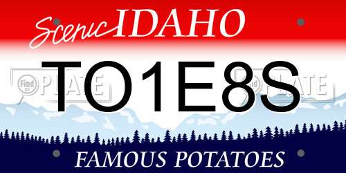 TO1E8S Idaho License Plate