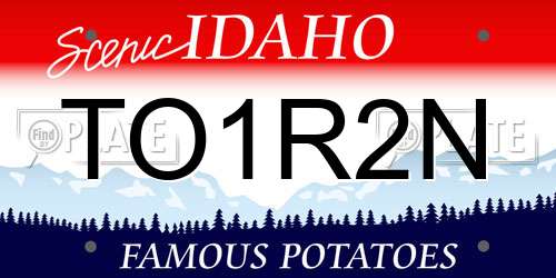 TO1R2N Idaho License Plate