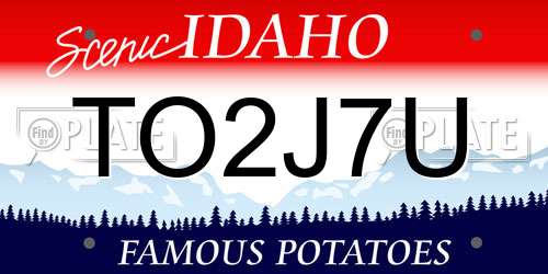 TO2J7U Idaho License Plate