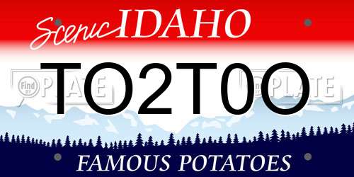TO2T0O Idaho License Plate