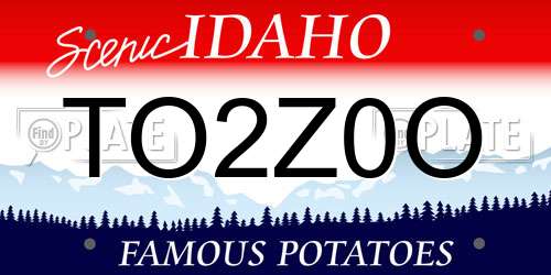 TO2Z0O Idaho License Plate