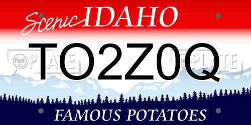 TO2Z0Q Idaho License Plate