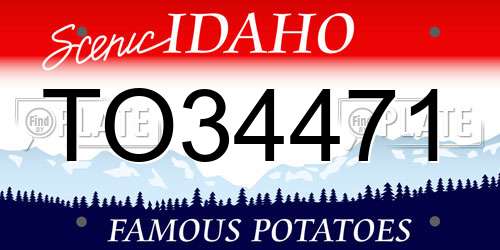 TO34471 Idaho License Plate
