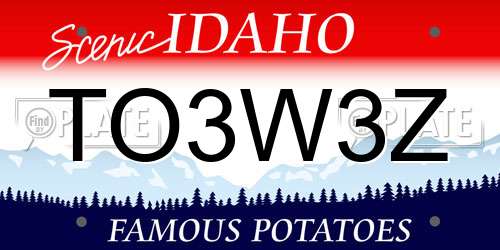 TO3W3Z Idaho License Plate