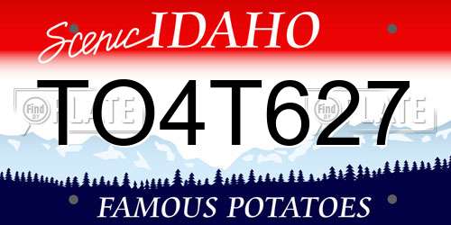 TO4T627 Idaho License Plate