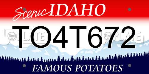 TO4T672 Idaho License Plate