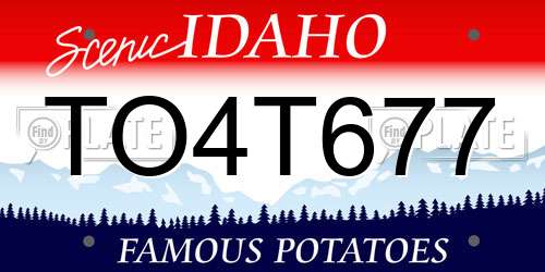 TO4T677 Idaho License Plate