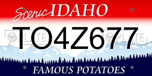 TO4Z677 Idaho License Plate