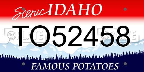 TO52458 Idaho License Plate