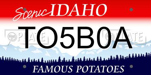 TO5B0A Idaho License Plate