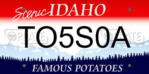 TO5S0A Idaho License Plate