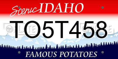 TO5T458 Idaho License Plate