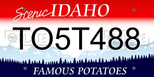 TO5T488 Idaho License Plate