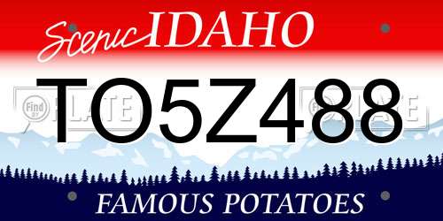 TO5Z488 Idaho License Plate