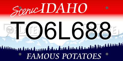 TO6L688 Idaho License Plate