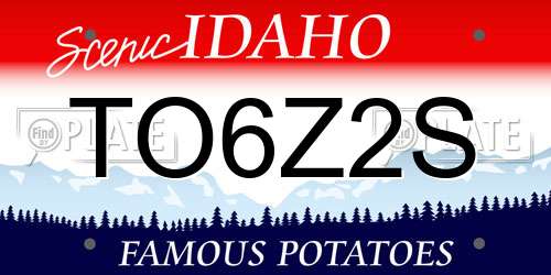TO6Z2S Idaho License Plate
