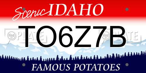 TO6Z7B Idaho License Plate