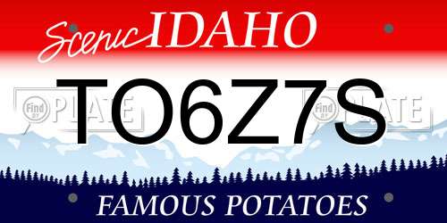 TO6Z7S Idaho License Plate