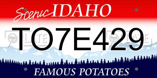 TO7E429 Idaho License Plate