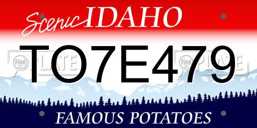 TO7E479 Idaho License Plate