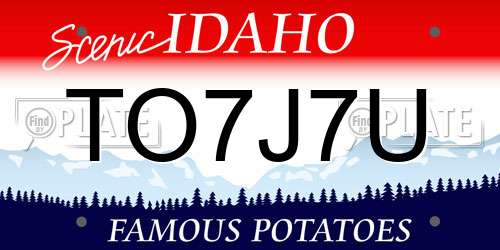 TO7J7U Idaho License Plate