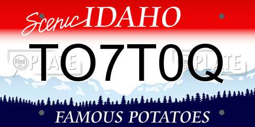 TO7T0Q Idaho License Plate