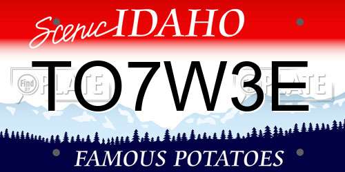 TO7W3E Idaho License Plate