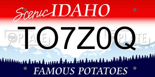 TO7Z0Q Idaho License Plate