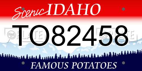 TO82458 Idaho License Plate