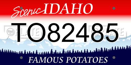 TO82485 Idaho License Plate