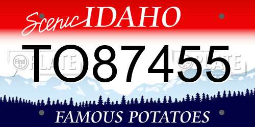 TO87455 Idaho License Plate