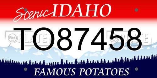 TO87458 Idaho License Plate