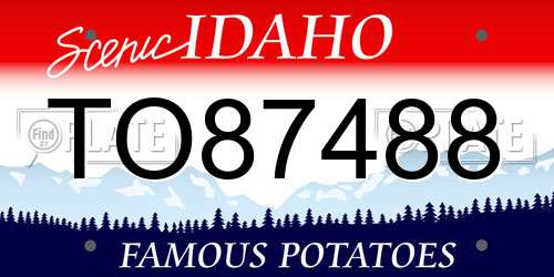 TO87488 Idaho License Plate