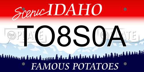 TO8S0A Idaho License Plate