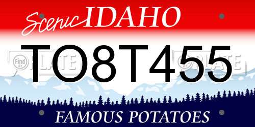 TO8T455 Idaho License Plate