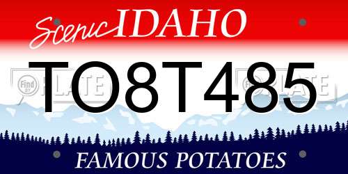 TO8T485 Idaho License Plate
