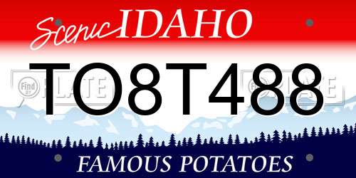 TO8T488 Idaho License Plate