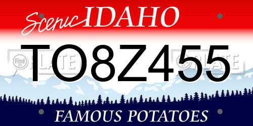 TO8Z455 Idaho License Plate