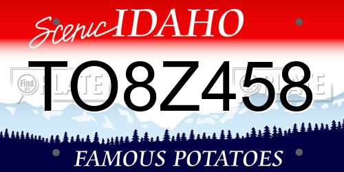 TO8Z458 Idaho License Plate
