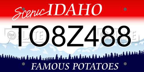 TO8Z488 Idaho License Plate