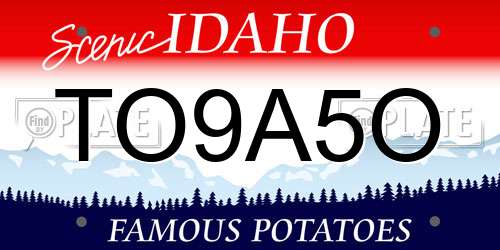 TO9A5O Idaho License Plate